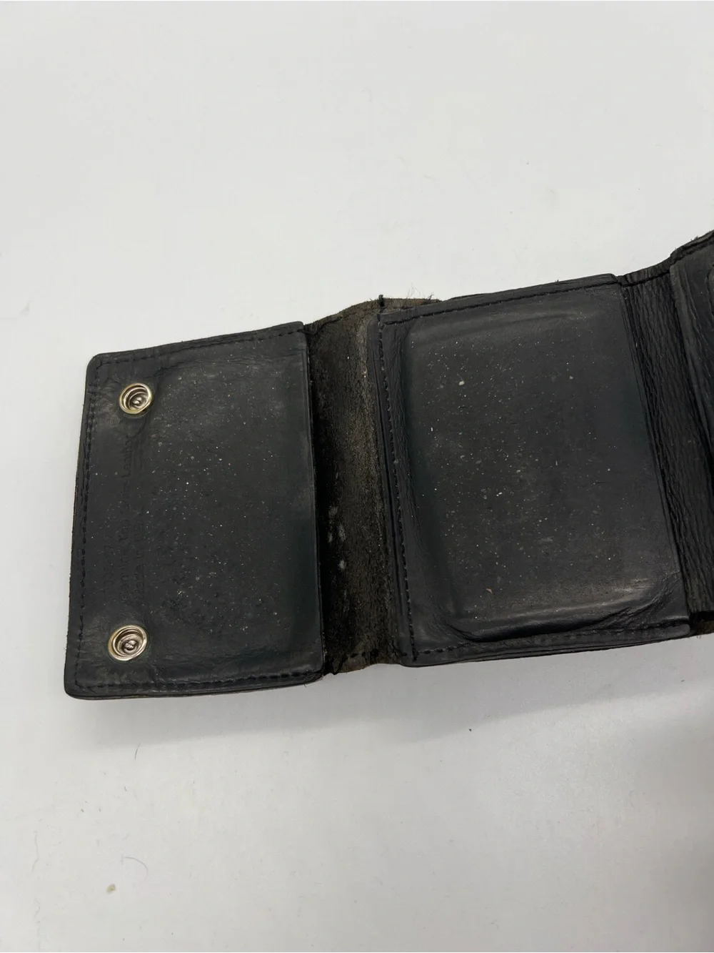 Vintage Harley Davidson Black Leather Bi-Fold Wallet with Metal Stud Accents
